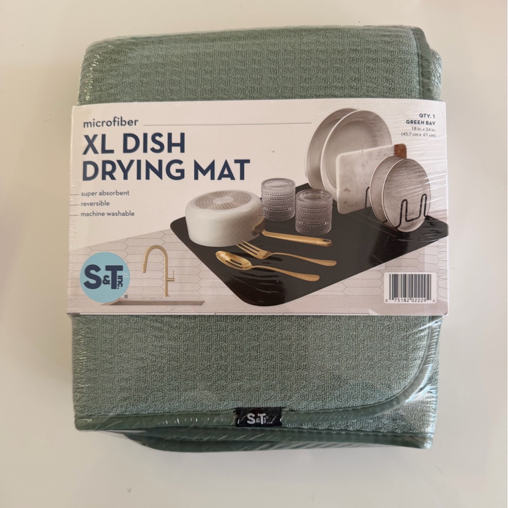 XL Dish Drying Mat in Green